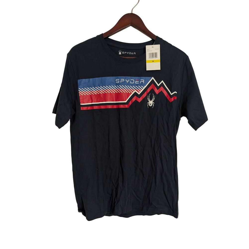 Spyder Mens Frontier Graphic T-Shirt Navy Blue Mountain Logo Size M